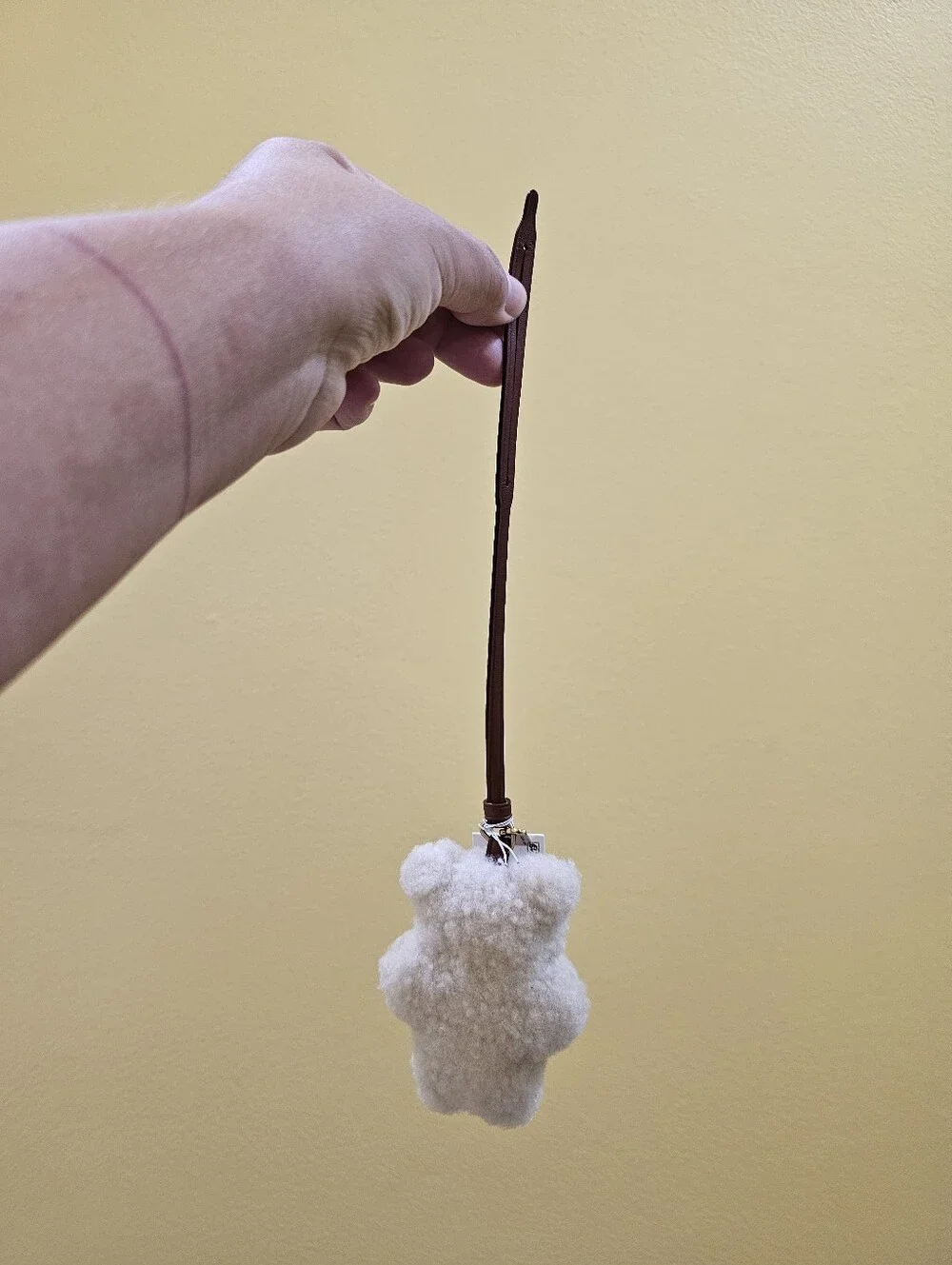 Coach Bear Puffy Bag Charm in Shearling